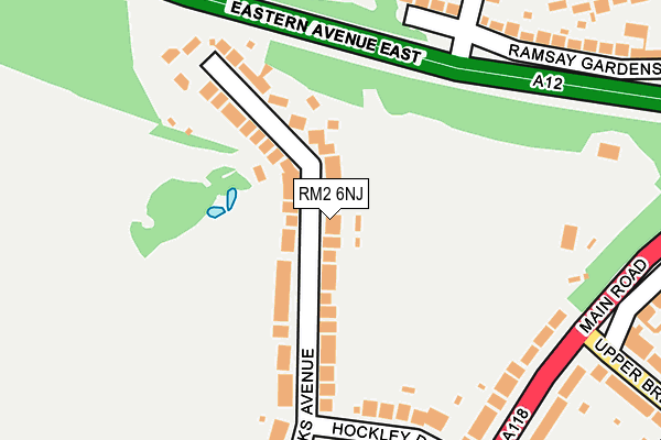 RM2 6NJ map - OS OpenMap – Local (Ordnance Survey)