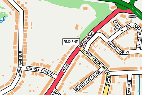 RM2 6NP map - OS OpenMap – Local (Ordnance Survey)