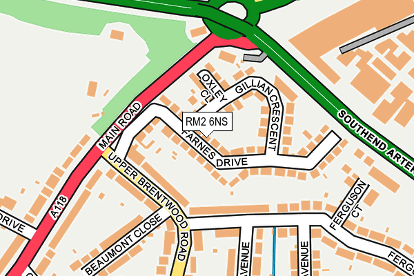 RM2 6NS map - OS OpenMap – Local (Ordnance Survey)