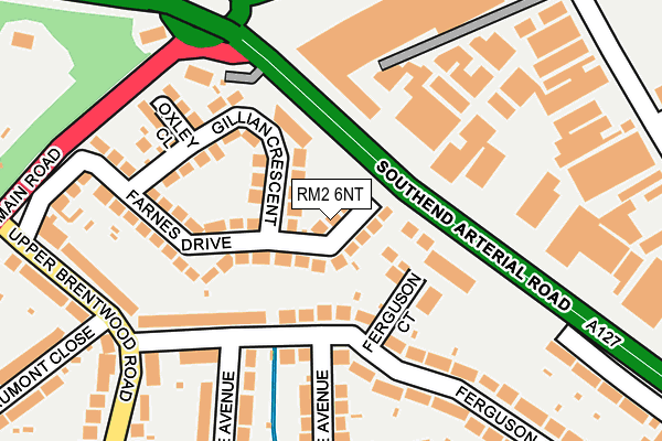 RM2 6NT map - OS OpenMap – Local (Ordnance Survey)