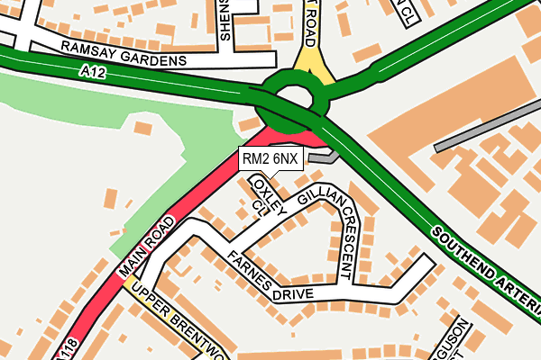 RM2 6NX map - OS OpenMap – Local (Ordnance Survey)