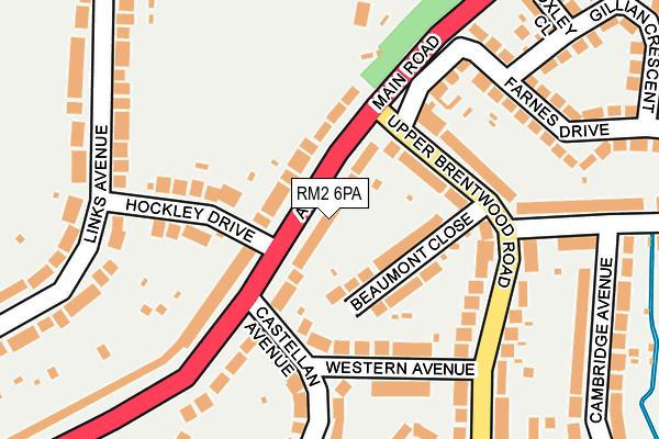 RM2 6PA map - OS OpenMap – Local (Ordnance Survey)