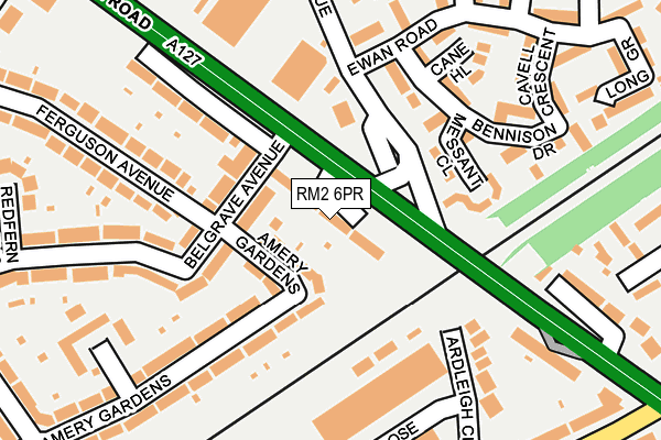 RM2 6PR map - OS OpenMap – Local (Ordnance Survey)