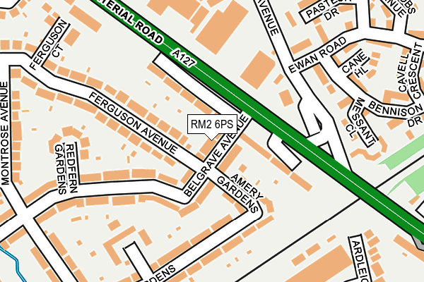 RM2 6PS map - OS OpenMap – Local (Ordnance Survey)