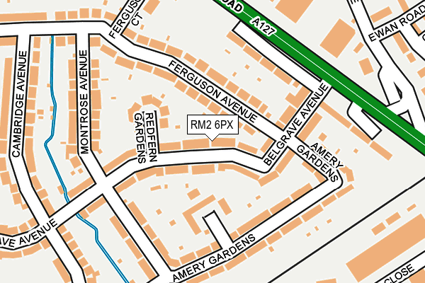 RM2 6PX map - OS OpenMap – Local (Ordnance Survey)