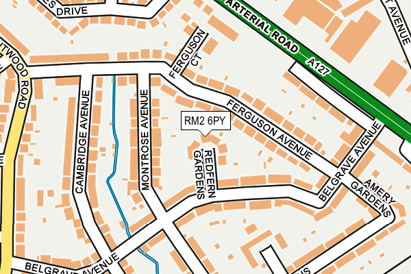 RM2 6PY map - OS OpenMap – Local (Ordnance Survey)