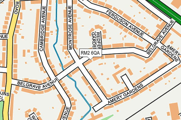 RM2 6QA map - OS OpenMap – Local (Ordnance Survey)