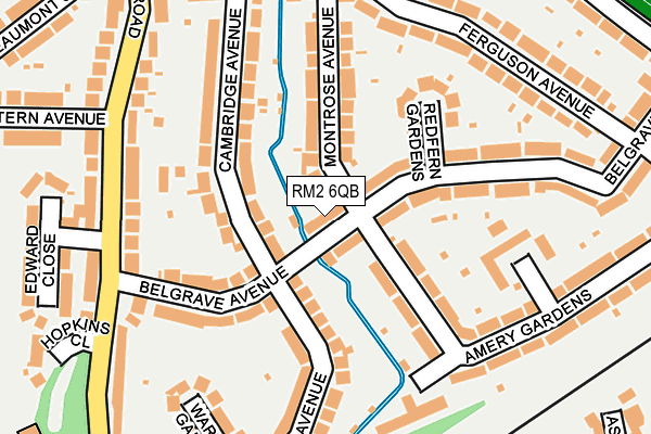 RM2 6QB map - OS OpenMap – Local (Ordnance Survey)