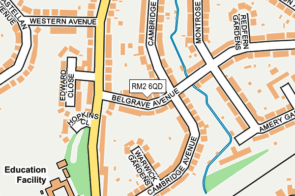 RM2 6QD map - OS OpenMap – Local (Ordnance Survey)