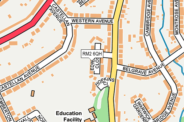 RM2 6QH map - OS OpenMap – Local (Ordnance Survey)