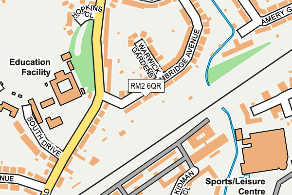 RM2 6QR map - OS OpenMap – Local (Ordnance Survey)