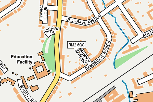 RM2 6QS map - OS OpenMap – Local (Ordnance Survey)