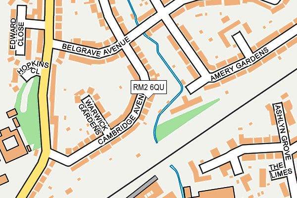 RM2 6QU map - OS OpenMap – Local (Ordnance Survey)