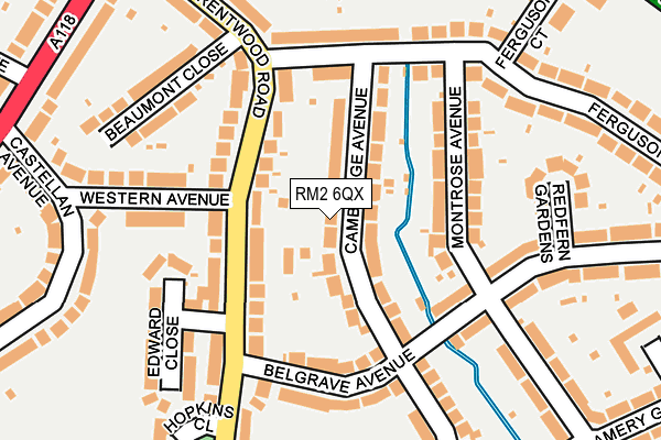 RM2 6QX map - OS OpenMap – Local (Ordnance Survey)