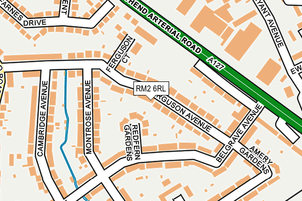 RM2 6RL map - OS OpenMap – Local (Ordnance Survey)
