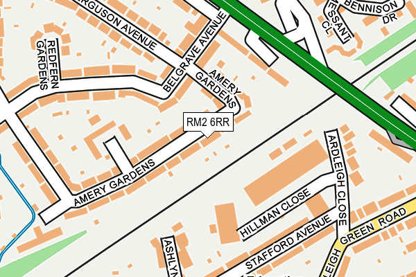 RM2 6RR map - OS OpenMap – Local (Ordnance Survey)