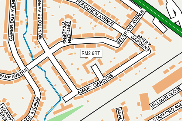 RM2 6RT map - OS OpenMap – Local (Ordnance Survey)