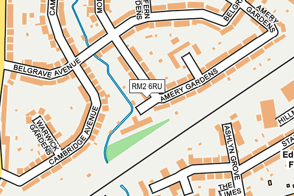 RM2 6RU map - OS OpenMap – Local (Ordnance Survey)