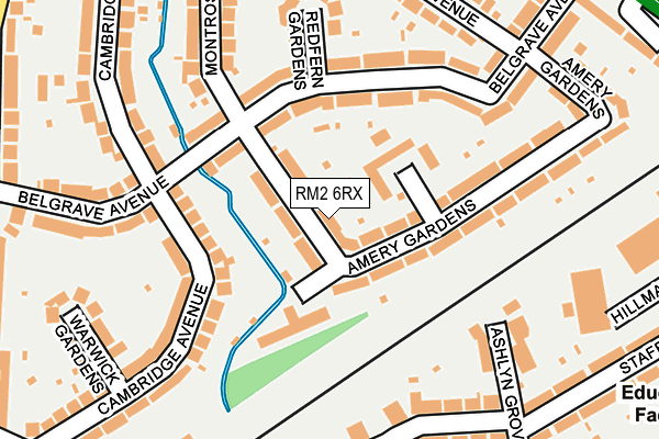 RM2 6RX map - OS OpenMap – Local (Ordnance Survey)