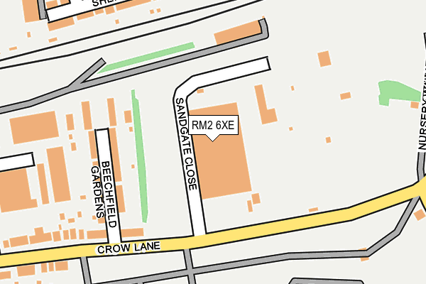 RM2 6XE map - OS OpenMap – Local (Ordnance Survey)