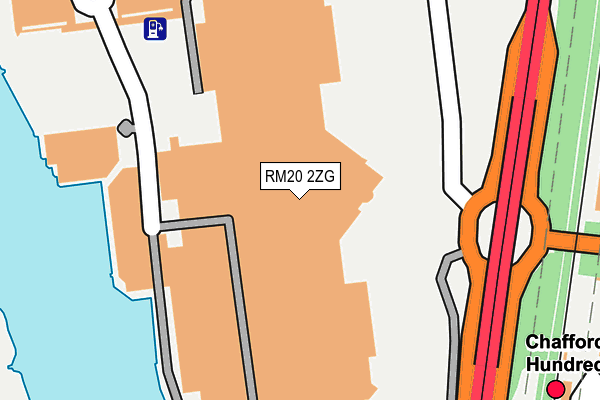 RM20 2ZG map - OS OpenMap – Local (Ordnance Survey)