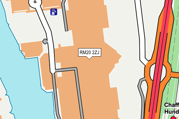 RM20 2ZJ map - OS OpenMap – Local (Ordnance Survey)