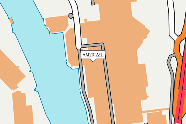 RM20 2ZL map - OS OpenMap – Local (Ordnance Survey)