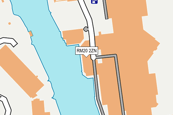 RM20 2ZN map - OS OpenMap – Local (Ordnance Survey)