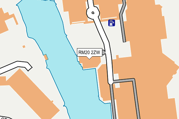 RM20 2ZW map - OS OpenMap – Local (Ordnance Survey)