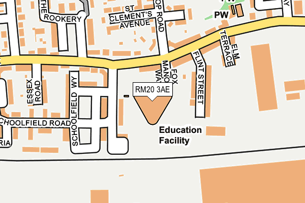 RM20 3AE map - OS OpenMap – Local (Ordnance Survey)