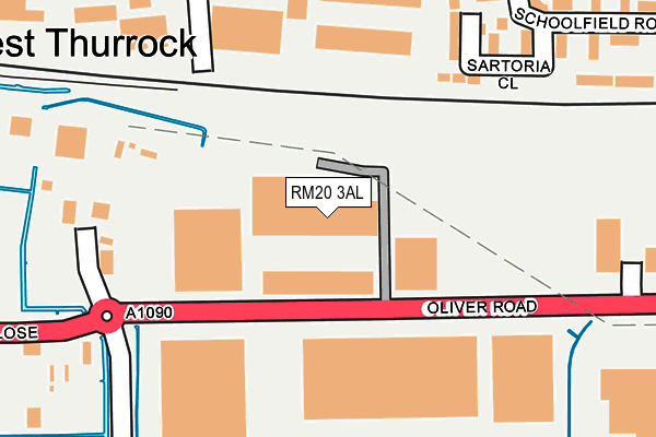 RM20 3AL map - OS OpenMap – Local (Ordnance Survey)