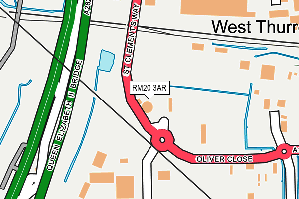 RM20 3AR map - OS OpenMap – Local (Ordnance Survey)