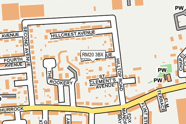 RM20 3BX map - OS OpenMap – Local (Ordnance Survey)