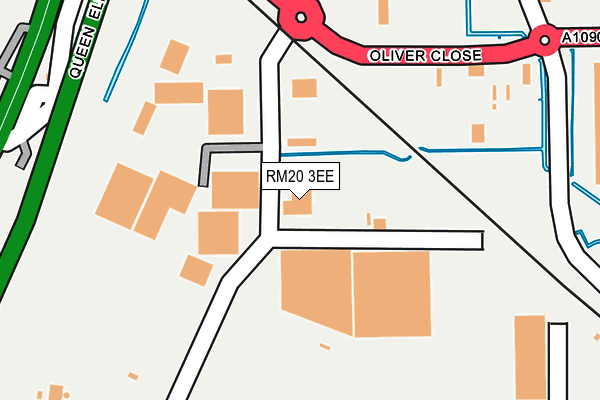 RM20 3EE map - OS OpenMap – Local (Ordnance Survey)