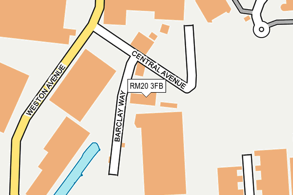 RM20 3FB map - OS OpenMap – Local (Ordnance Survey)