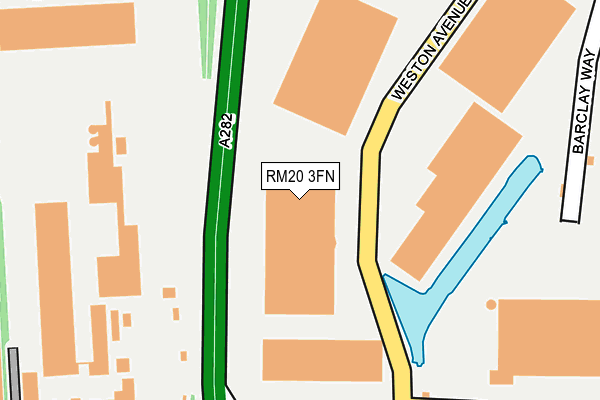 RM20 3FN map - OS OpenMap – Local (Ordnance Survey)