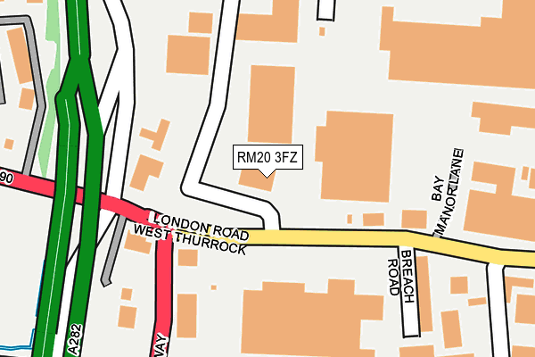 RM20 3FZ map - OS OpenMap – Local (Ordnance Survey)