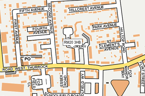RM20 3HB map - OS OpenMap – Local (Ordnance Survey)
