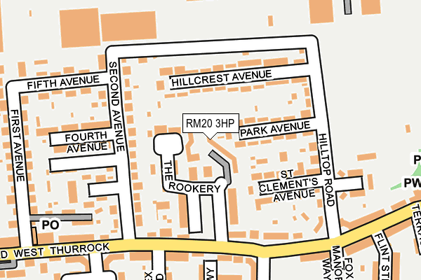 RM20 3HP map - OS OpenMap – Local (Ordnance Survey)