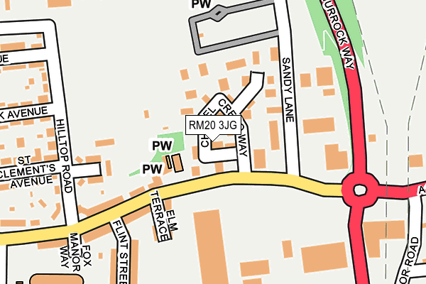 RM20 3JG map - OS OpenMap – Local (Ordnance Survey)