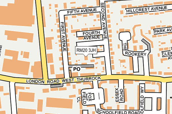 RM20 3JH map - OS OpenMap – Local (Ordnance Survey)
