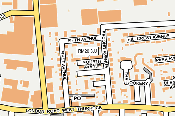 RM20 3JJ map - OS OpenMap – Local (Ordnance Survey)