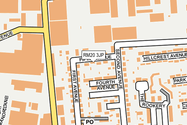 RM20 3JP map - OS OpenMap – Local (Ordnance Survey)