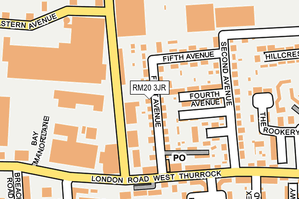 RM20 3JR map - OS OpenMap – Local (Ordnance Survey)