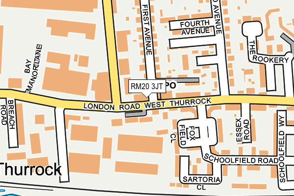 RM20 3JT map - OS OpenMap – Local (Ordnance Survey)