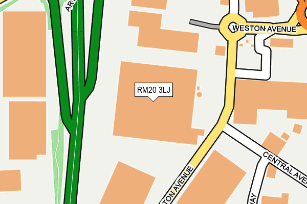 RM20 3LJ map - OS OpenMap – Local (Ordnance Survey)