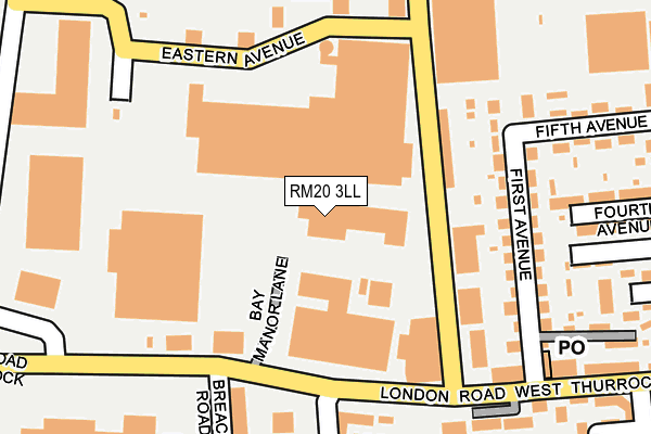 RM20 3LL map - OS OpenMap – Local (Ordnance Survey)