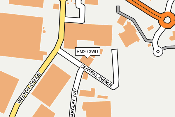 RM20 3WD map - OS OpenMap – Local (Ordnance Survey)