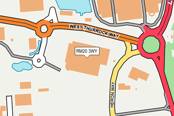 RM20 3WY map - OS OpenMap – Local (Ordnance Survey)