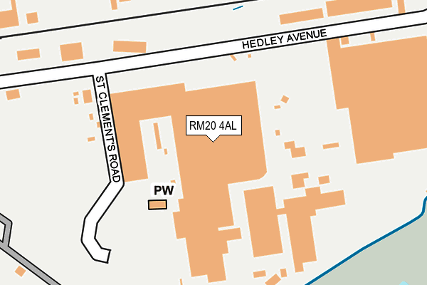 RM20 4AL map - OS OpenMap – Local (Ordnance Survey)